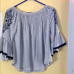 Off the shoulder stripped top